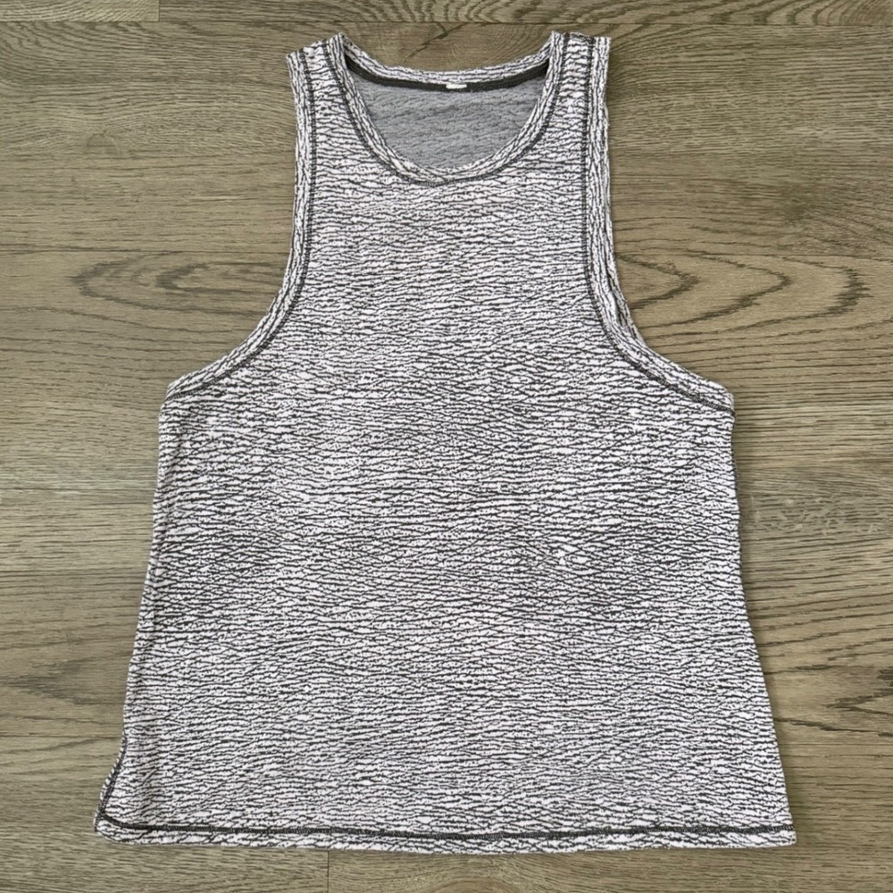 Lululemon Squad Goals Tank Size 6 Pebble Jacquard White Black Sheer Luon